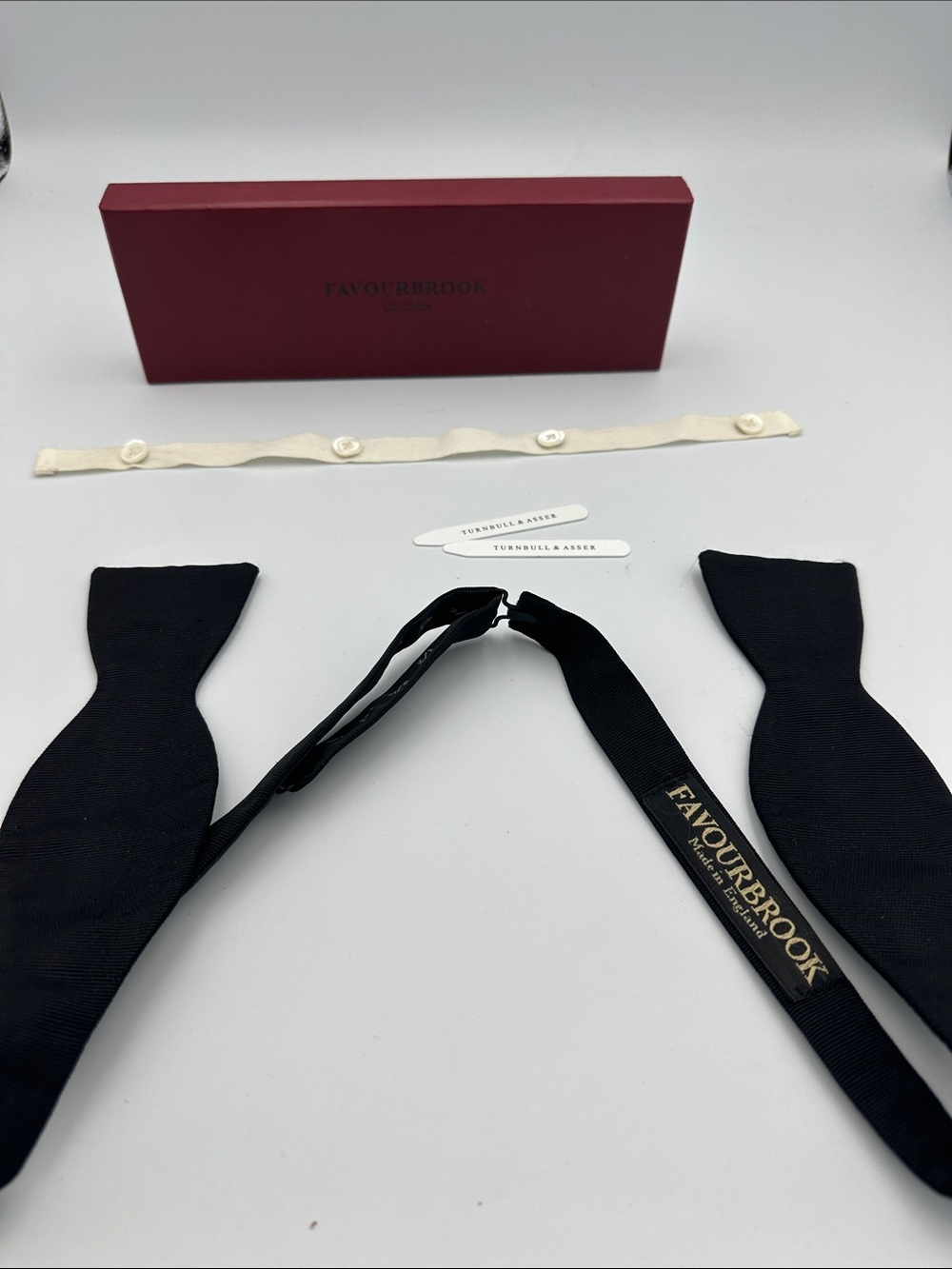 Favourbrook black Silk Adjustable Bow tie